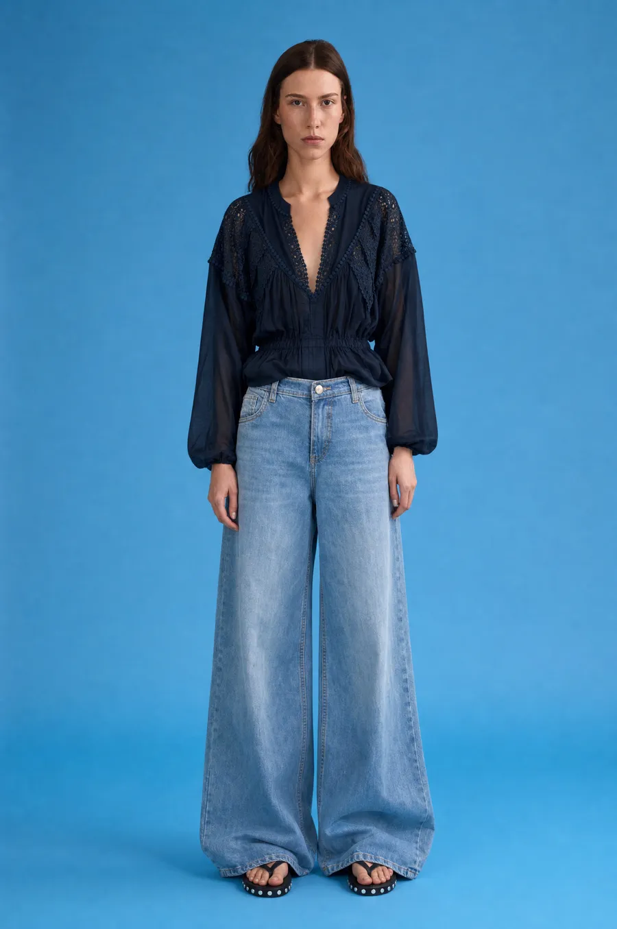 Taliya result 5 for Delucca: on-model shot on a blue backdrop